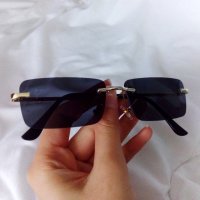 Дамски правоъгълни слънчеви очила в черен цвят , снимка 2 - Слънчеви и диоптрични очила - 41324821