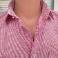 Продавам мъжка памучена лятна риза с къси ракави, снимка 6 - Ризи - 41169988