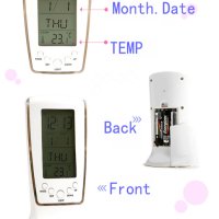 LED Цифров часовник/будилник със синя подсветка, електронен календар, термометър, Аларма , снимка 6 - Други - 40439214