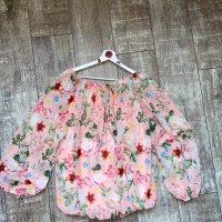 Нов ефирен топ блуза с дълъг ръкав цветя флорален принт ХЛ /2ХЛ , снимка 8 - Блузи с дълъг ръкав и пуловери - 41330456