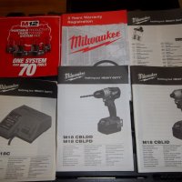 Комплект акумулаторни инструменти Milwaukee M18 CBLPD M18CBLID 18V, снимка 3 - Винтоверти - 38785468
