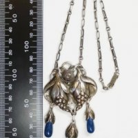 EVALD NIELSEN   antique 925 Strl Silver Necklace, 35.5g, снимка 3 - Антикварни и старинни предмети - 35816639