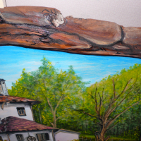 Маслена картина върху дървено пано , снимка 4 - Картини - 36346044