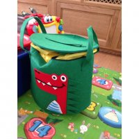 Кош за детски играчки с капак и постелка за играчки, зелен с Крокодил - код 3256 КРОКОДИЛ, снимка 1 - Други - 34510656