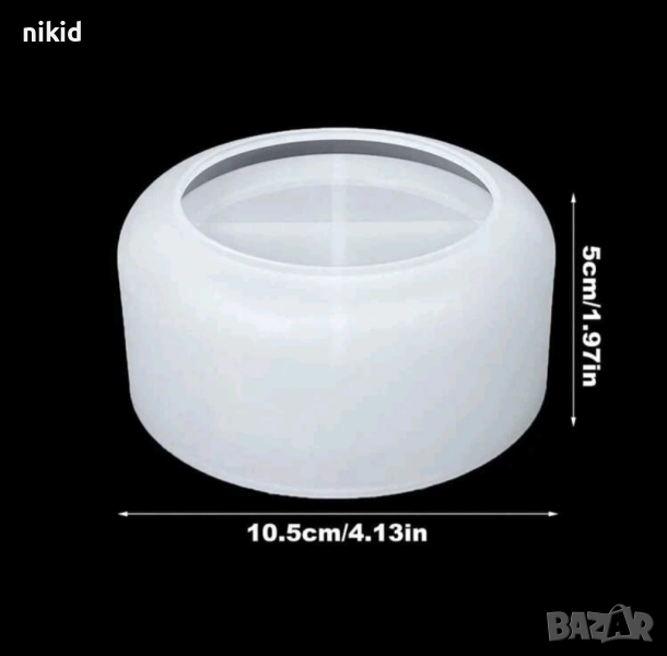3D Голям широк нисък цилиндър кръг саксия силиконов молд форма калъп смола гипс шоколад свещ кашпа, снимка 1