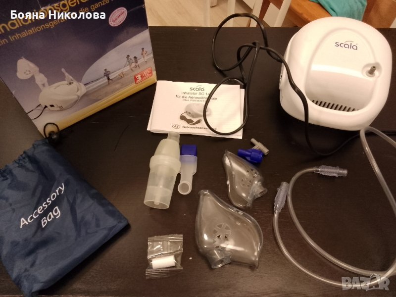 Компресорен инхалатор с две маски Scala SC 145, снимка 1