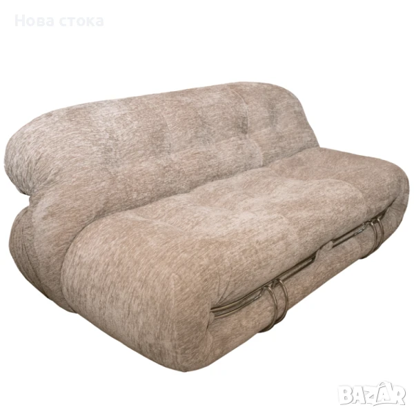 Диван двуместен с декоративни метални елементи, 165*105*67 см, снимка 1