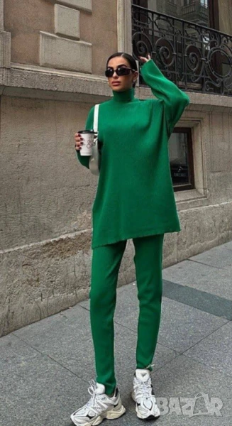 Дамска комплект от фино плетиво от две части , снимка 1