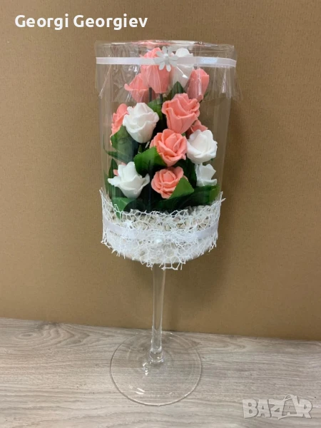 цветя изработени с глицеринов ароматен сапун , снимка 1