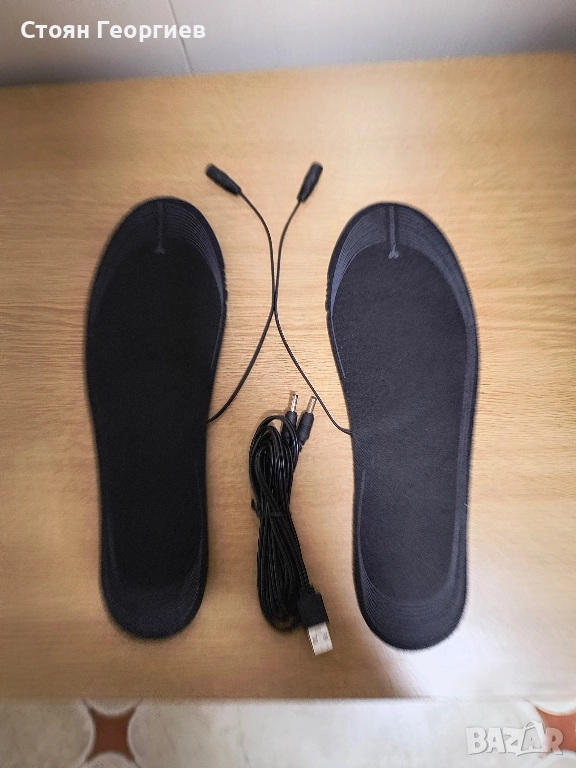 Електрически отопляеми стелки за обувки и крака USB 28см, снимка 1