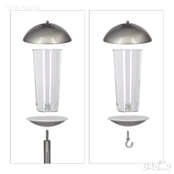 Стоманена Хранилка за птици с пръчка или висяща, снимка 1