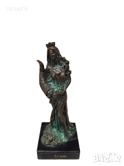 Статуетка Тихи , Метална, Зелена оксидация,14 см., снимка 1