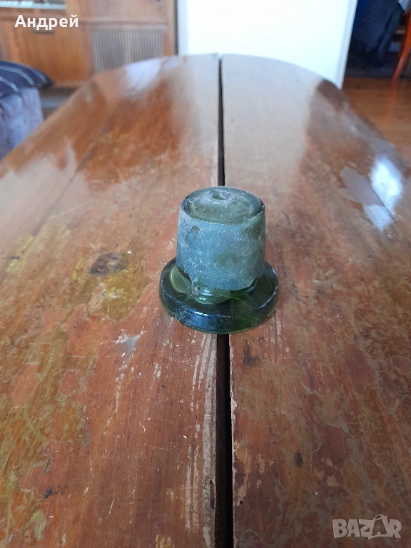 Стара стъклена запушалка,тапа #9, снимка 1