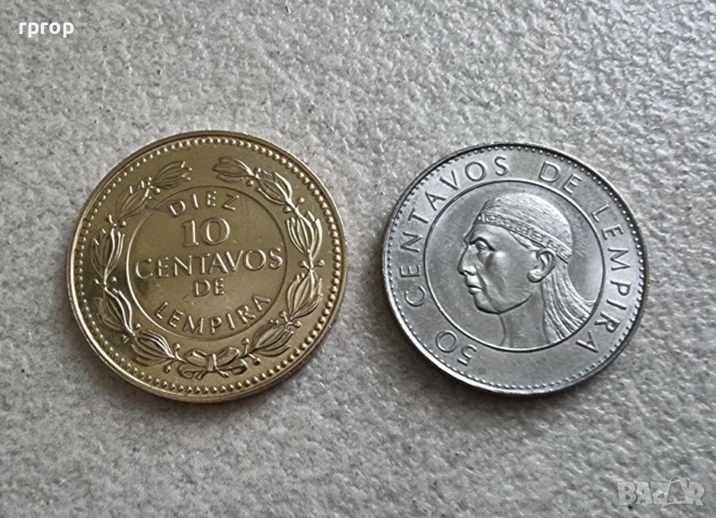 Монети. Хондурас . 10 и 50 центавос.  1990,1999 година., снимка 1