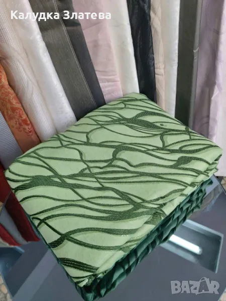 Плътни завеси к-т, готови ушити с кукички , снимка 1