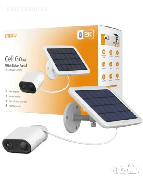 Безжична  Imou Cell Go е Wi-fi IP камера и соларен панел, снимка 1