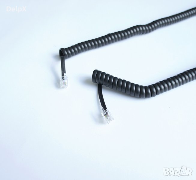 Телефонен кабел за стационарен телефон, спирала, RJ11 4pin(м), 4,5m, снимка 1