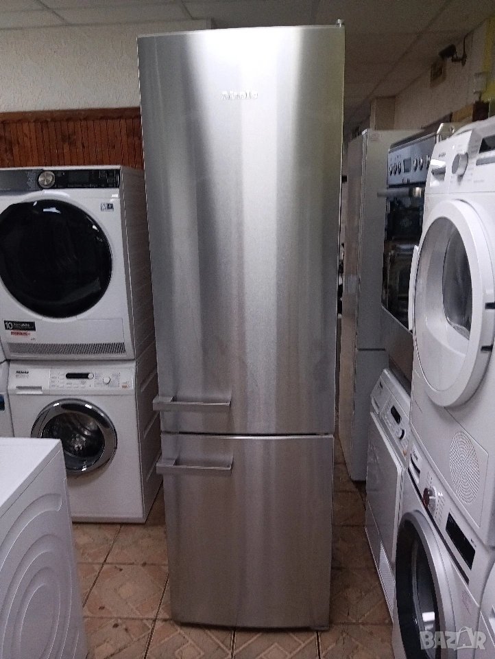Иноксов комбиниран хладилник с фризер Миеле Miele Made in Germany с две години гаранция!, снимка 1