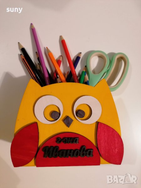 Дървен моливник с персонализирано име, снимка 1