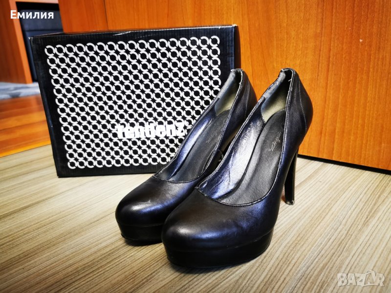 Елегантни дамски обувки, естествена кожа, висок ток, Tendenz, 38 , снимка 1