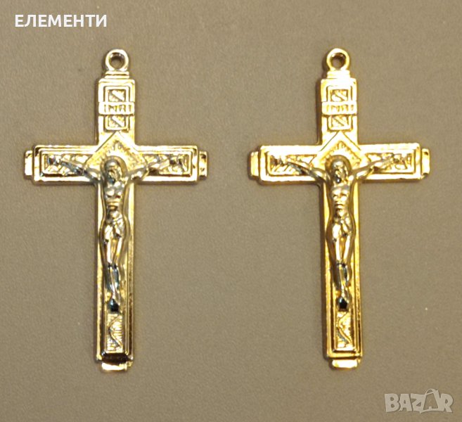 Метален Елемент / Медальон - КРЪСТ, снимка 1