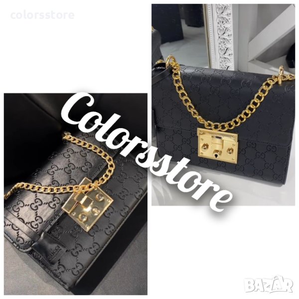 Луксозна Черна чанта  Г"чи код SG101, снимка 1