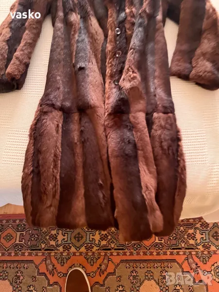 Дълго дамско палто естествено, снимка 1