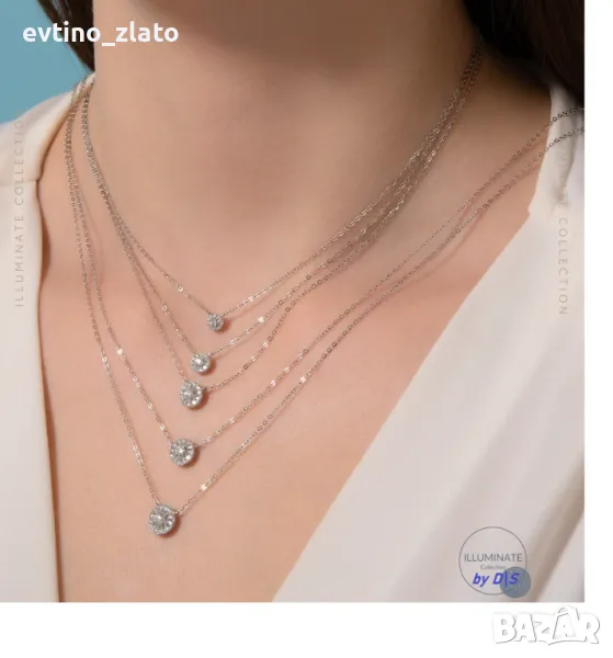 Златно колие 18К с диаманти , снимка 1