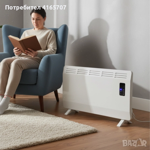 Конвектор Voltz OV51974D – 2400W, Wi-Fi управление, LED дисплей и таймер, снимка 1
