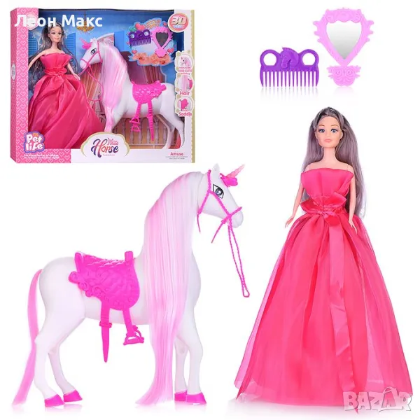 Кукла Барби с еднорог и аксесоари за прически , снимка 1