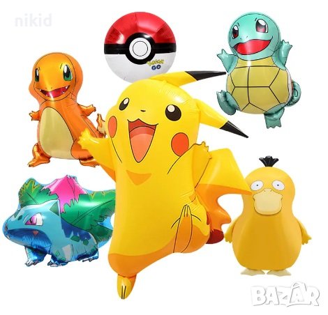 Покемон Пикачу фолио фолиев различни балон хелий и въздух, снимка 1