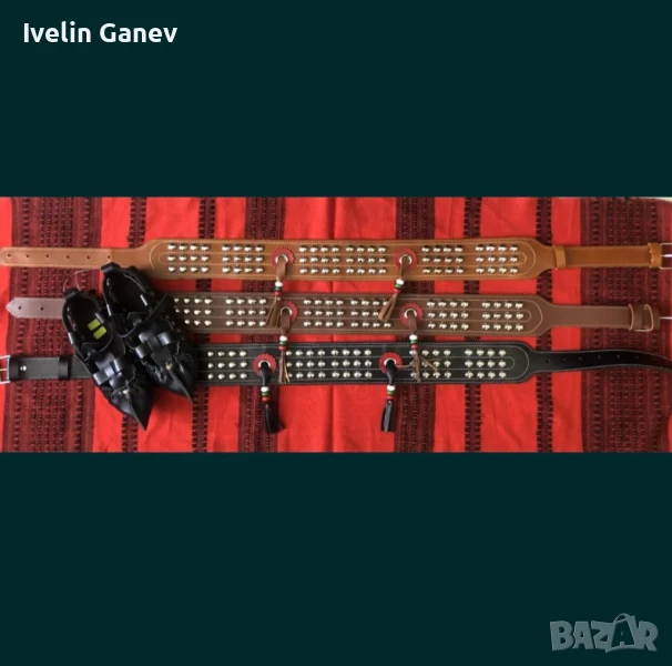 Кожен колан за народна носия естествена тележка кожа 140см, снимка 1