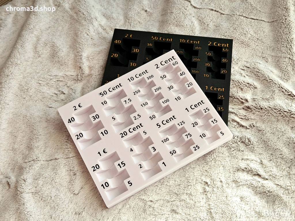 Компактен малък Евро монетник. Compact and small euro coins tray, снимка 1