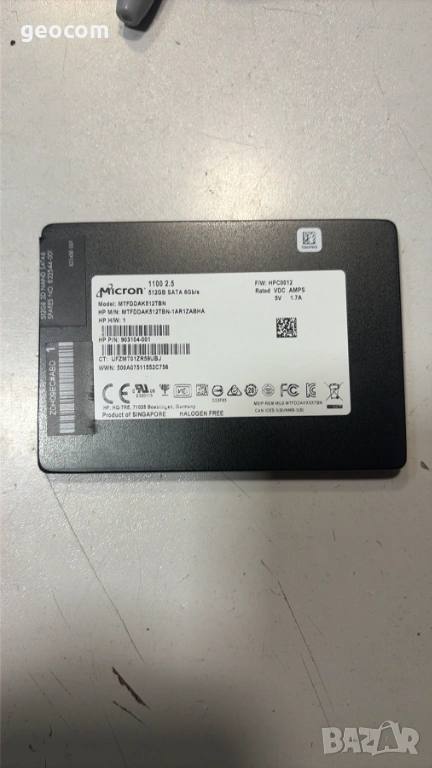 512GB SSD Micron 1100 2.5" 7mm (S-ATAIII 6.0,530/500Mbps), снимка 1