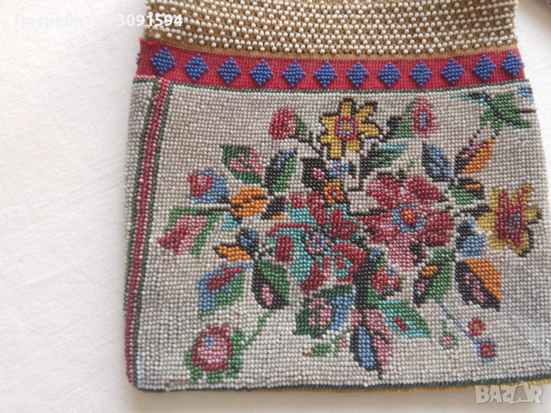Стара дамски чанта от мъниста ръчно изработена , снимка 1