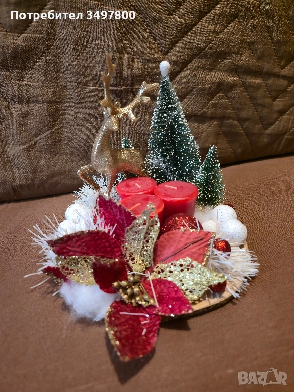 Коледен ароматен свещник, снимка 1