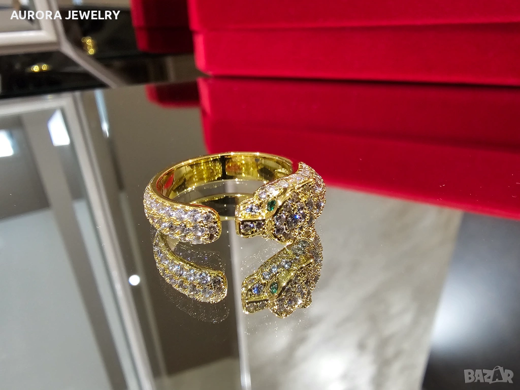 CARTIER Panthere de Cartier Gold Paved Diamonds Дамски Пръстен, снимка 1