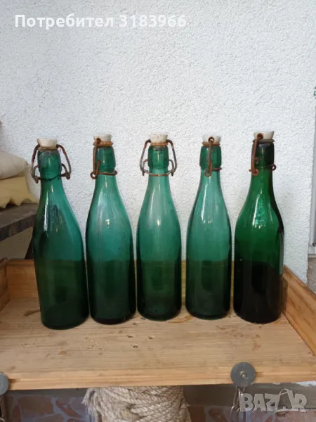 стари бутилки зелени големи лот № 2, снимка 1