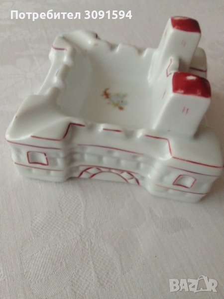  Български Стар порцеланов пепелник  Видин -Баба Вида, снимка 1