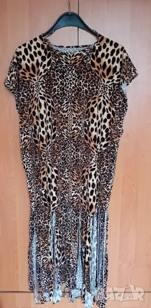Рокля с ресни леопардов принт, снимка 1