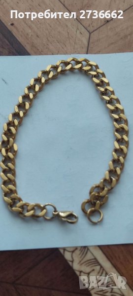 Позлатена Гривна 7 ММ 22 СМ , снимка 1