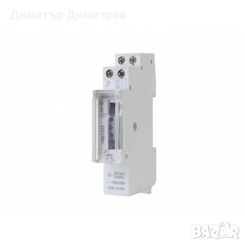 Механичен таймер / реле за време с батерия за din шина 3500W 230V, снимка 1