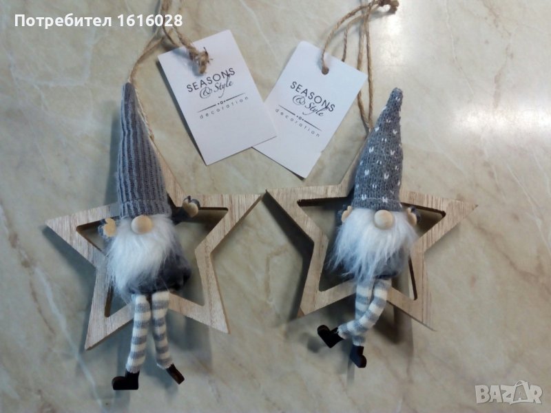 Коледни джуджета в звезди., снимка 1