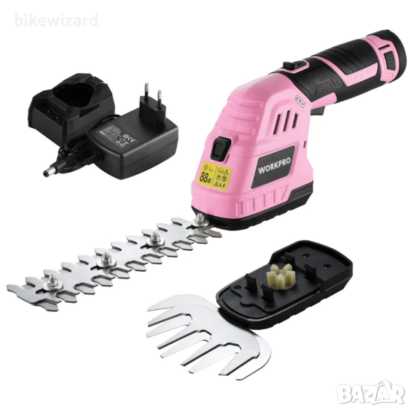 WORKPRO 12V Безжична 2-в-1 ножица за храсти с 2 остриета, батерия 2Ah и зарядно НОВА, снимка 1