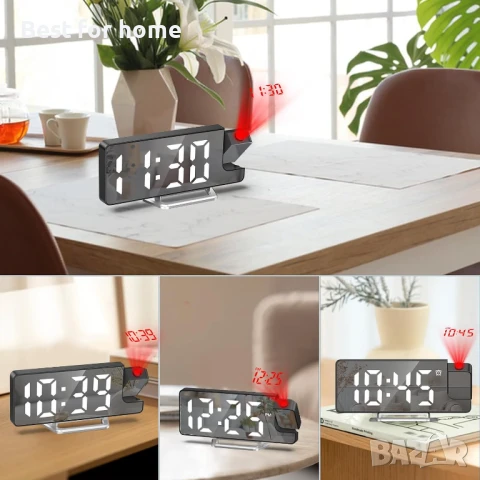 Ankilo 7.9-инчов LED проекционен будилник с огледален дисплей , снимка 7 - Друга електроника - 50875291