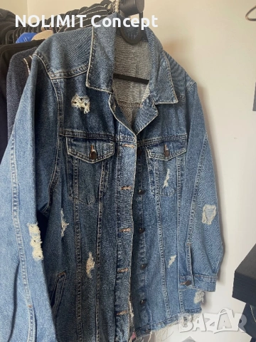 Дамско дънково рисувано яке, снимка 3 - Якета - 53408367