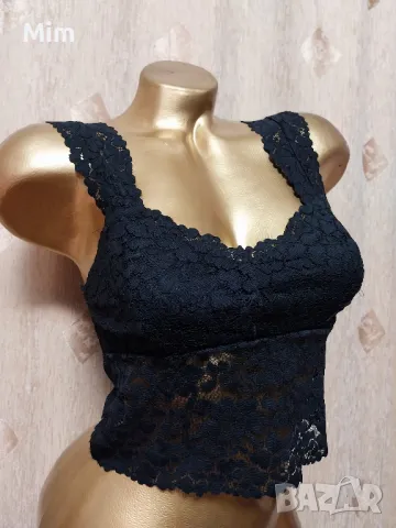 Primark S/M Черно ,еластично дантелено бюстие , снимка 4 - Бельо - 47503369