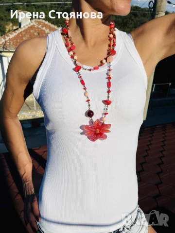 Колие с регулируема дължина, естествен цвят на орхидея, снимка 2 - Колиета, медальони, синджири - 51002776