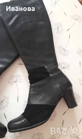 Дамски ботуши ест.кожа и велур