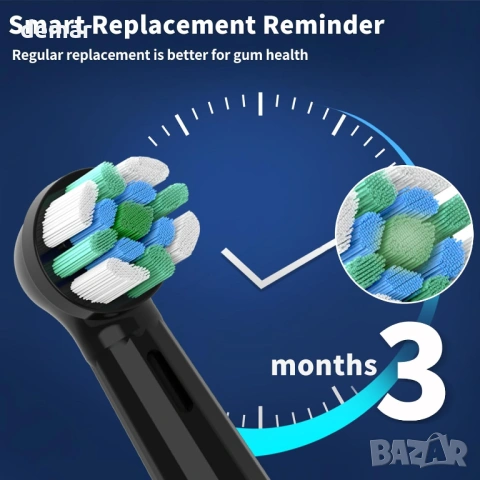 Глави за електрическа четка за зъби Oral-B iO серия 2/3/4/5/6/7/8/9/10, 6 броя, черни, снимка 7 - Други - 53594377